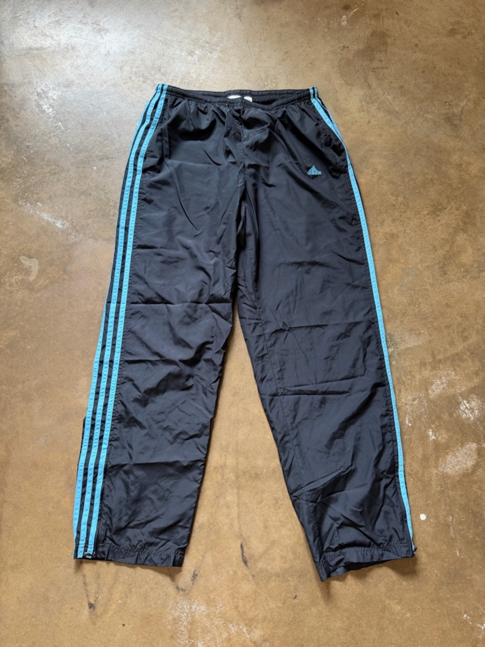 adidas Black Sweatpants with Light Blue Side Stripes